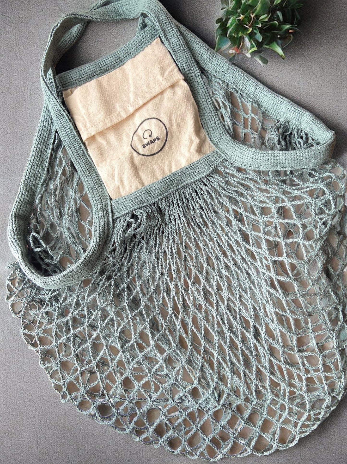 Teal Cotton Net Bag